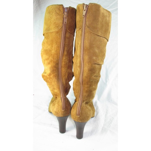 Y2k White Mountain Brown Suede Leather Slouch Boots & Heel Women's Size 8 - Picture 4 of 9